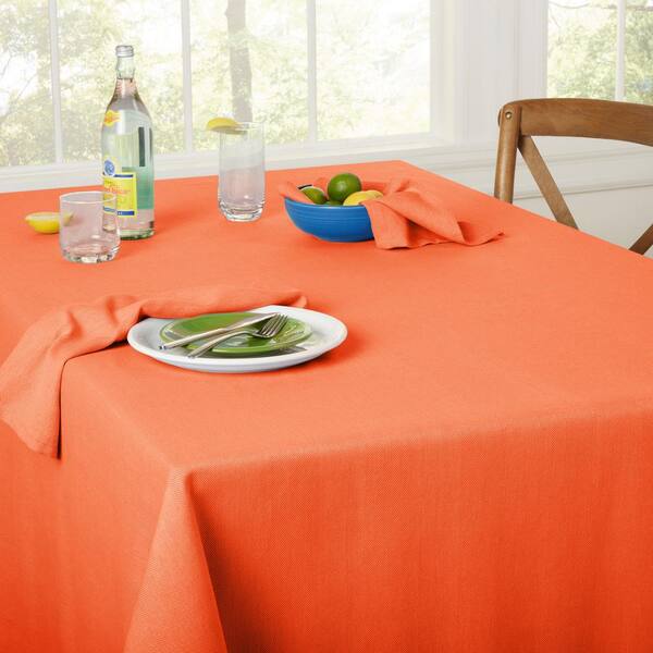 Margarita 60 in. W x 102 in. L Scarlet Red Textured Cotton Tablecloth