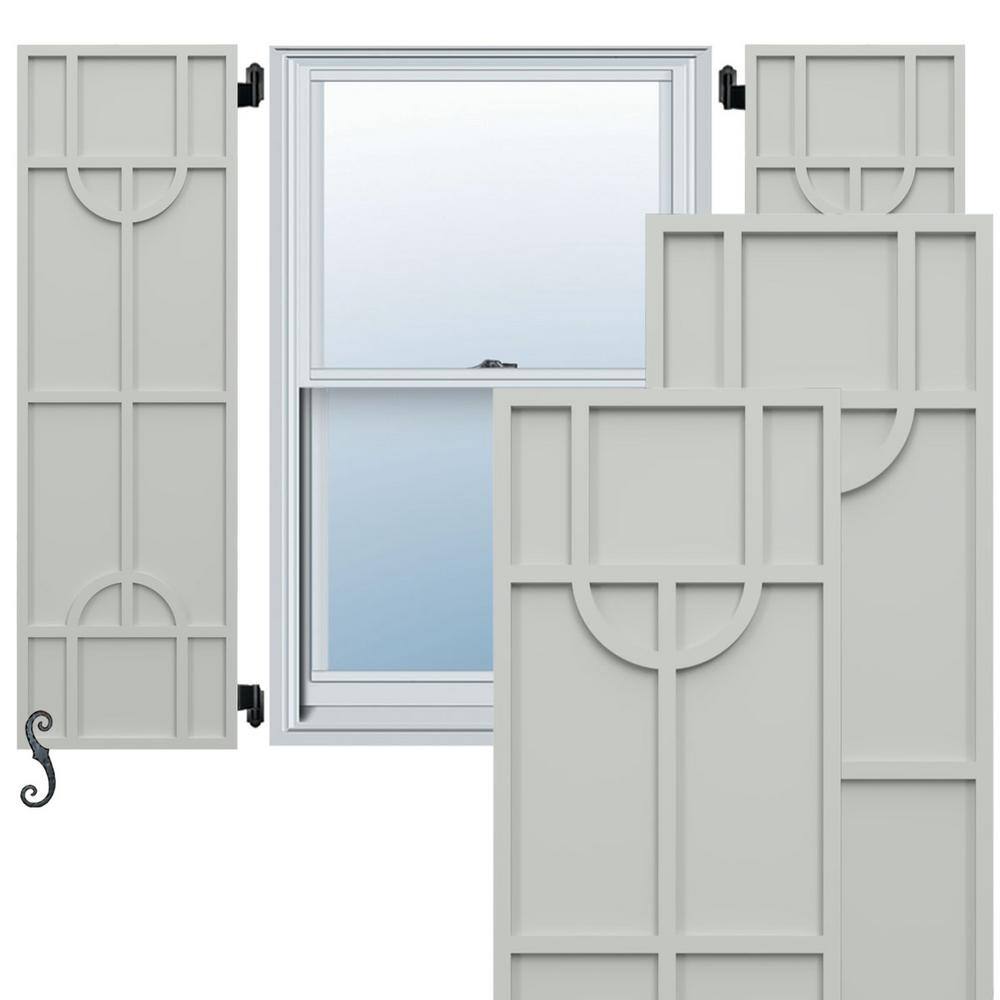 EnduraCore Nordic Modern Style 18-in W x 36-in H Raised Panel Composite Shutters Pair in Hailstorm Gray price history on PriceWatchPro