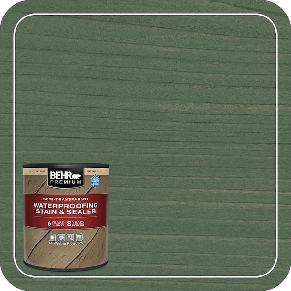1 qt. #ST-126 Woodland Green Semi-Transparent Waterproofing Exterior Wood Stain and Sealer