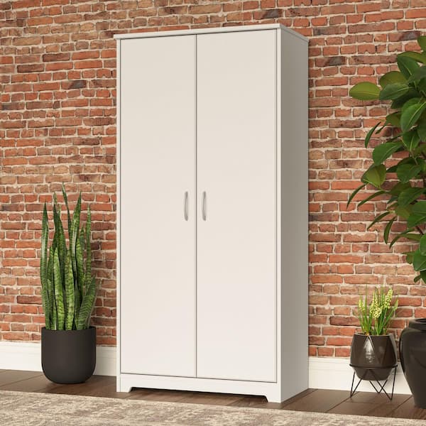 Bush Furniture Cabot White 60.94 in. Accent Storage Cabinet with Doors