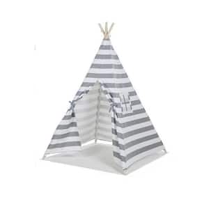 48 in. x 48 in. x 72 in. Natural Cotton Canvas Teepee Tent for Kids Indoor and Outdoor Playing