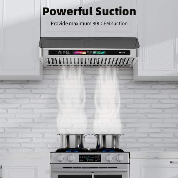 30 in. 900 CFM Ducted Under Cabinet Range Hood in Stainless Steel with Voice Control, Memory Mode, Adjustable Lights