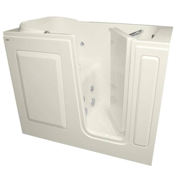 American Standard Gelcoat 48 in. Walk-In Whirlpool with Right QuickDrain Bathtub in Linen