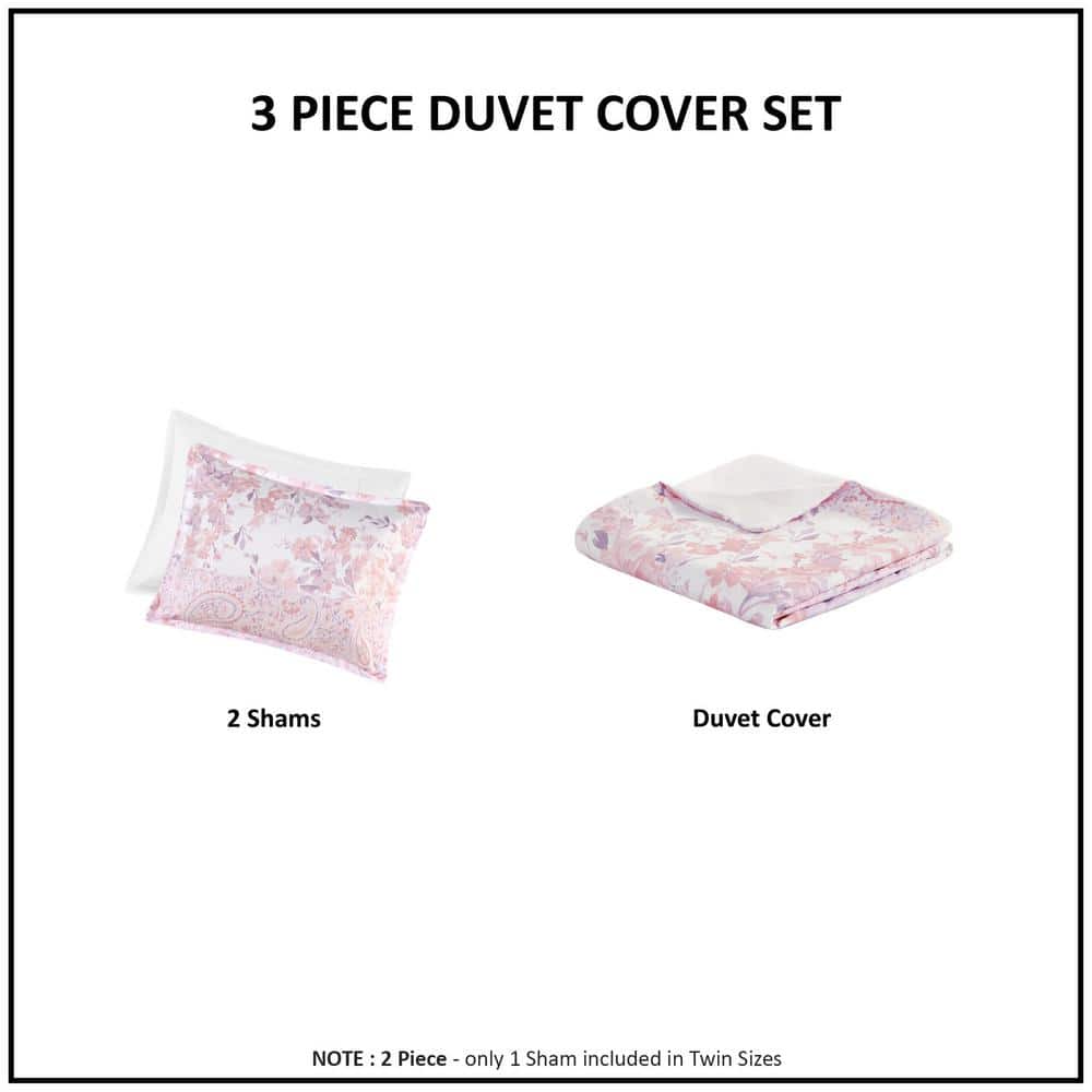 Pink Floral Paisley Full/Queen Microfiber Bedspread Cover Set
