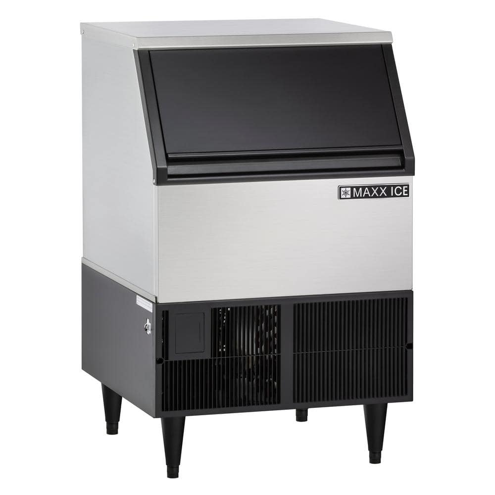 Maxx Ice 250 lbs. Freestanding Self-Contained Ice Maker in Stainless Steel, Silver