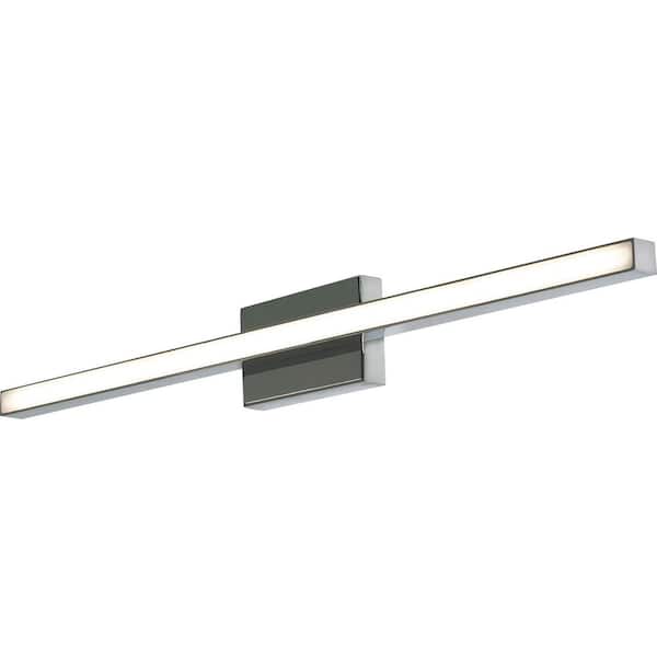Barlow 2.25 in. 1-Light Silver, White LED Vanity Light Bar with White Acrylic Shade
