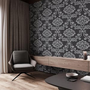Aroura Black Removable Peel and Stick Wallpaper