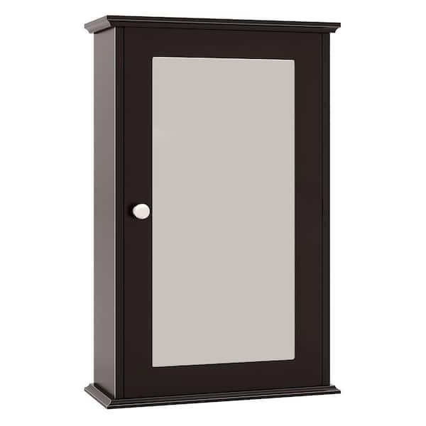 13.5 in. W x 6 in. D x 16.5 in. H Wall Mounted Bathroom Storage Wall Cabinet in Black