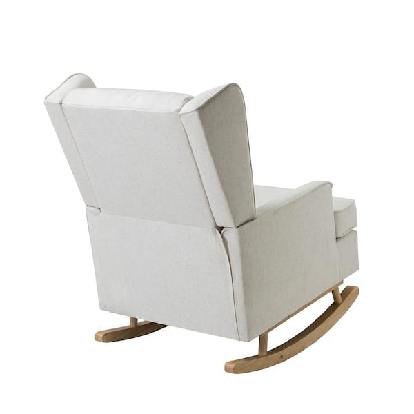 JAYDEN CREATION Andres Ivory Rocking Chair with Solid Wooden legs