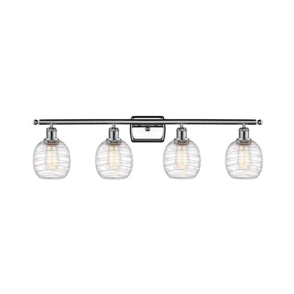 Belfast 36 in. 4-Light Polished Chrome Vanity Light with Glass Shade price history on PriceWatchPro