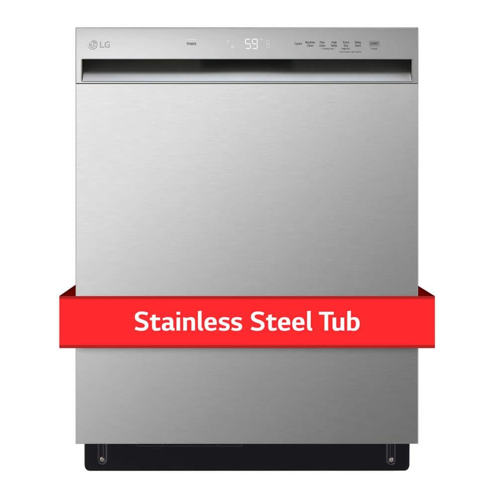 LG 24 in. in Stainless Steel Front Control Dishwasher, Silver
