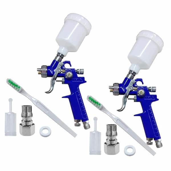 Mini HVLP Touch Up Spray Gun 1 mm Nozzle 125 cc Cup Gravity Feed Air Paint Sprayer for Auto Furniture 2 Pack