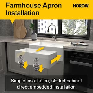 White Fireclay 33 in. Double Bowl Farmhouse Apron Kitchen Sink Workstation Kitchen Sink with Bottom Grid