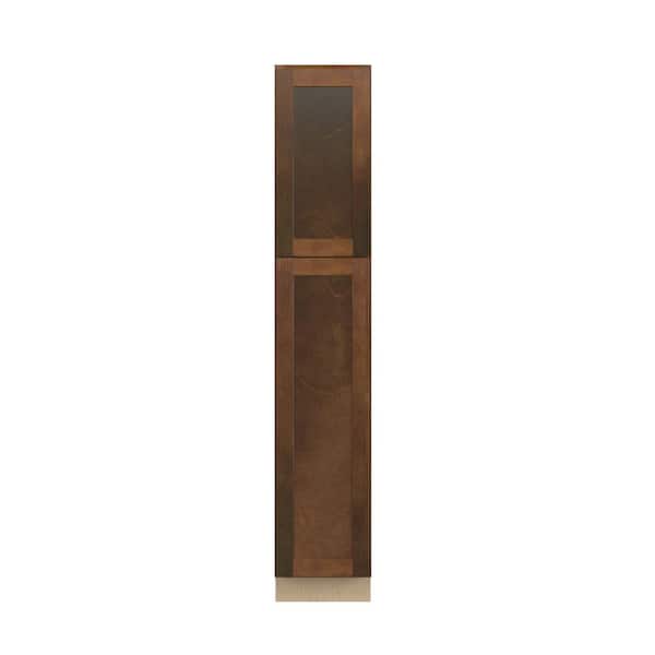Unbranded Amherst Shaker 15 in. W x 84 in. H x 24 in. D in Walnut Plywood Assembled Pantry Cabinet