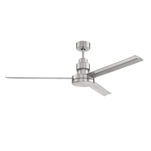 Mondo 54 in. Indoor Dual Mount 6-Speed Ceiling Fan in Brushed Polished Nickel Finish w/Remote & Wall Control Included