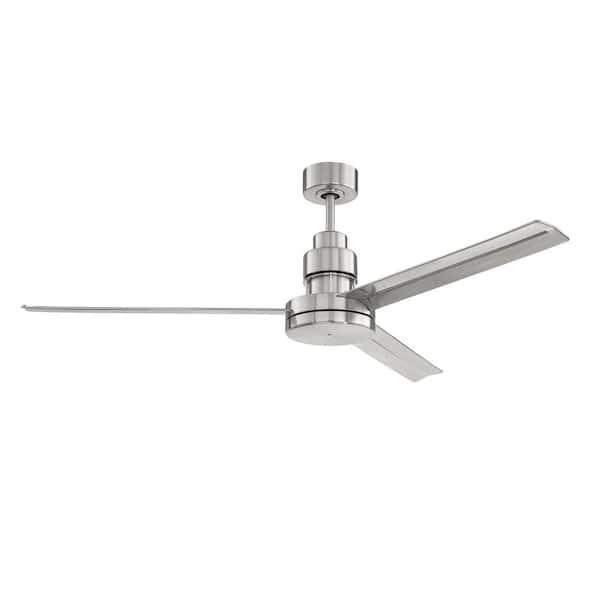 CRAFTMADE Mondo 54 in. Indoor Dual Mount 6-Speed Ceiling Fan in Brushed Polished Nickel Finish w/Remote & Wall Control Included