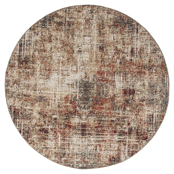 Theory Multi-Colored 6 ft. Round Abstract Area Rug