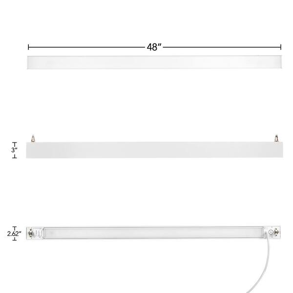 Maxxima 4 ft. LED White Linear Up/Down Light Fixture 3 CCT 3500K-5000K ...