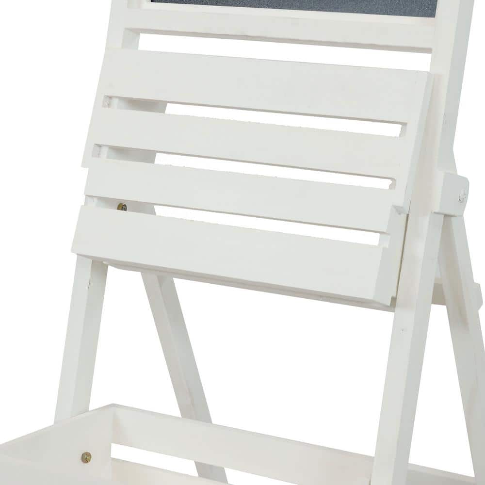 White Fir Wood 41" 3-Tier Ladder Plant Stand with Chalkboard