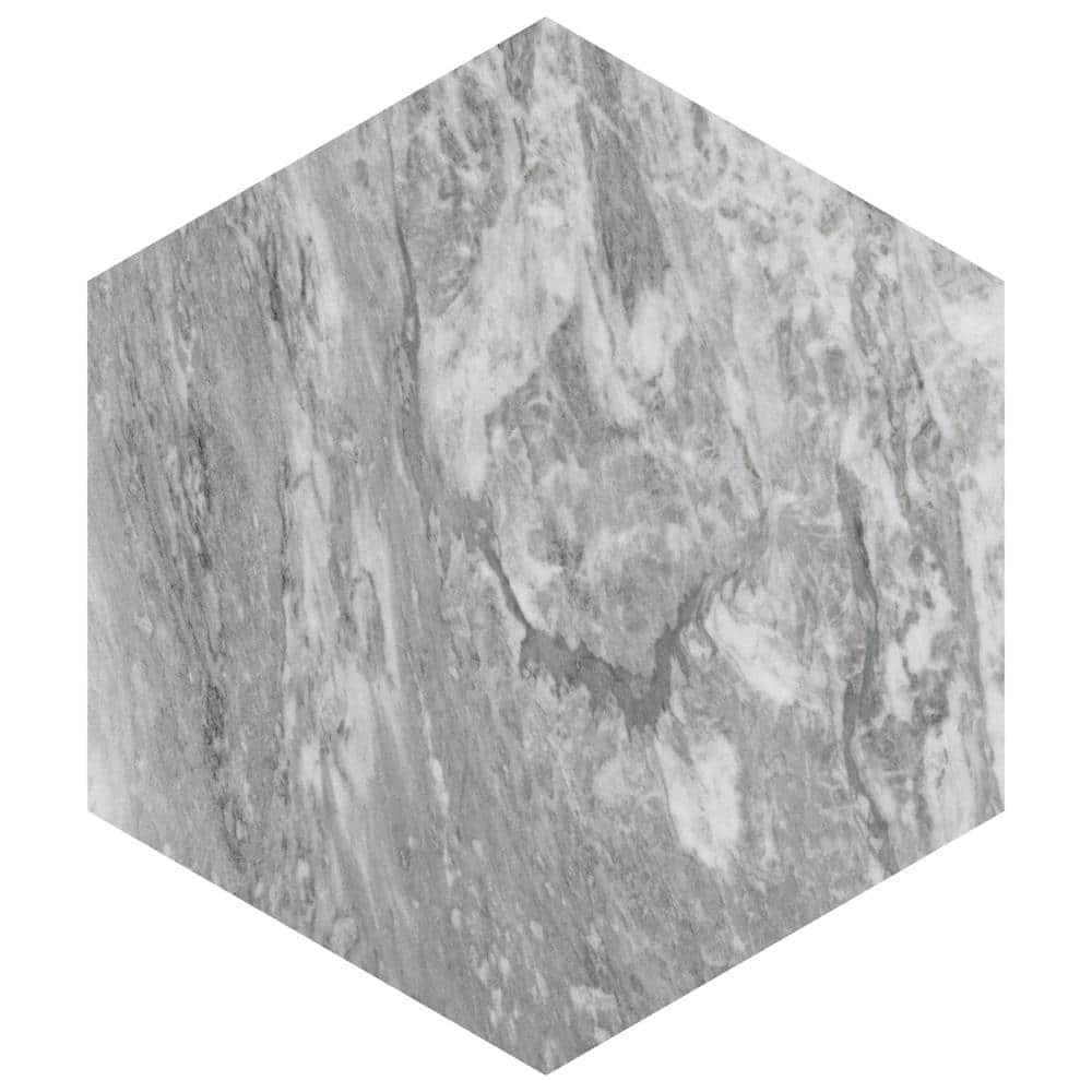BioTech Hex 11" x 13" Matte Gray Porcelain Tile