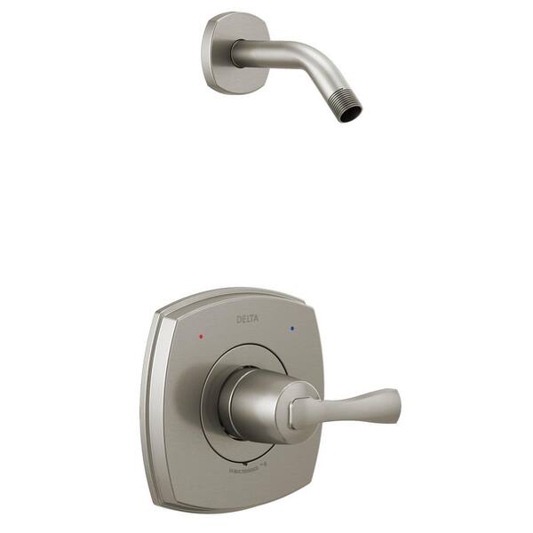 Delta Stryke 1-Handle Wall Mount Shower Faucet Trim Kit in Stainless (Showerhead and Valve Not Included)