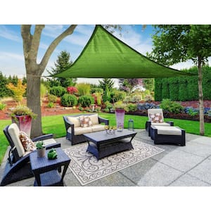 16 ft. x 16 ft. x 16 ft. Green Triangle Awning UV Block for Outdoor Patio Garden and Backyard Sunshade Sail Canopy