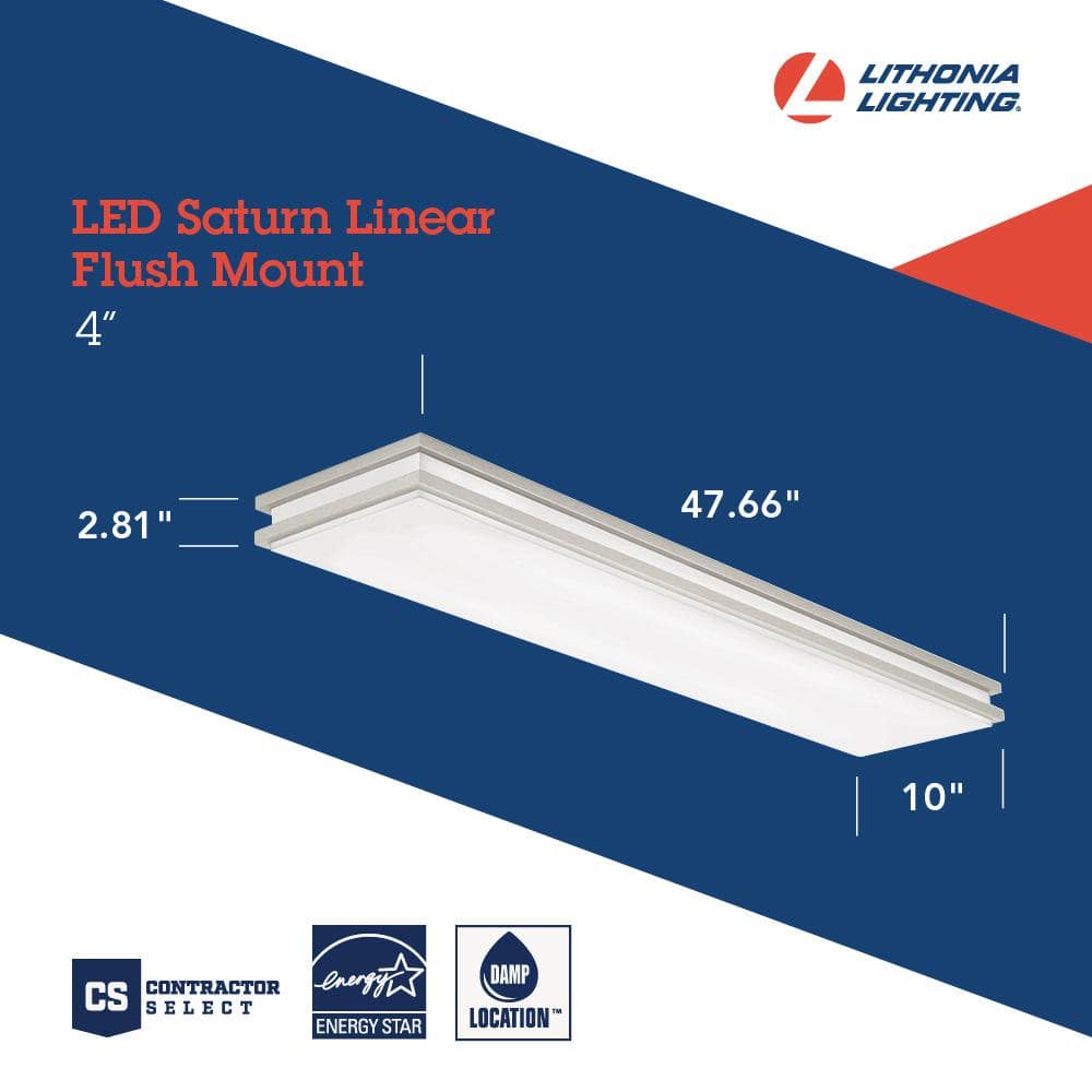 Brushed Nickel 48'' Aluminum LED Flush Mount Light