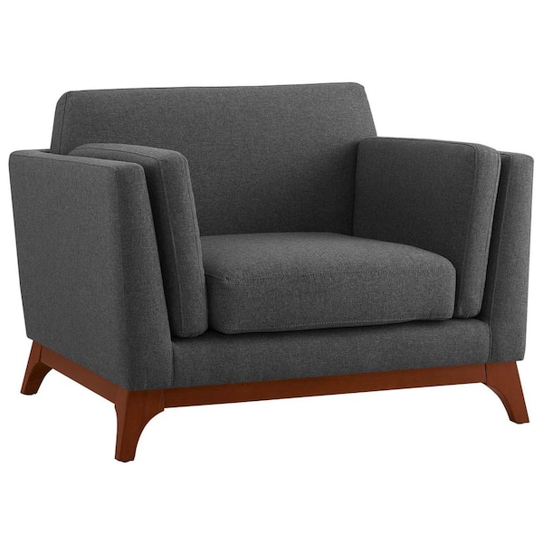 MODWAY Chance Gray Upholstered Fabric Armchair