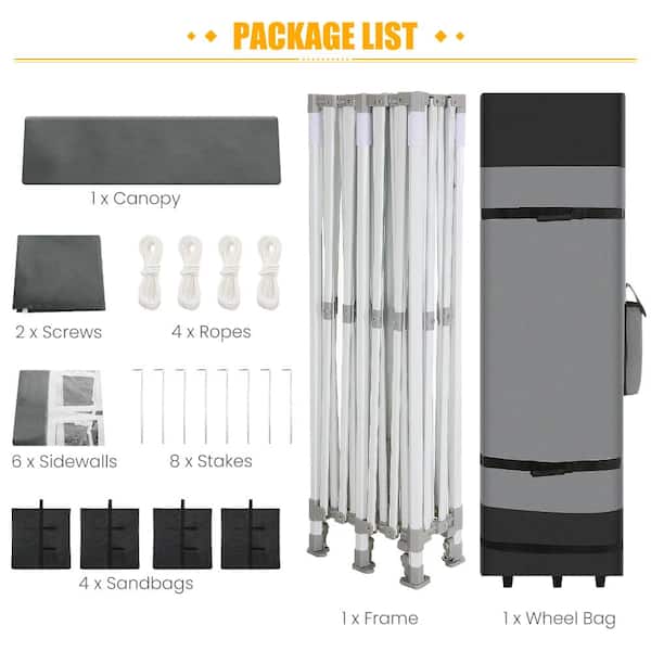COBIZI 20 Ft. W x 10 Ft. D Metal Pop up heavy duty canopy