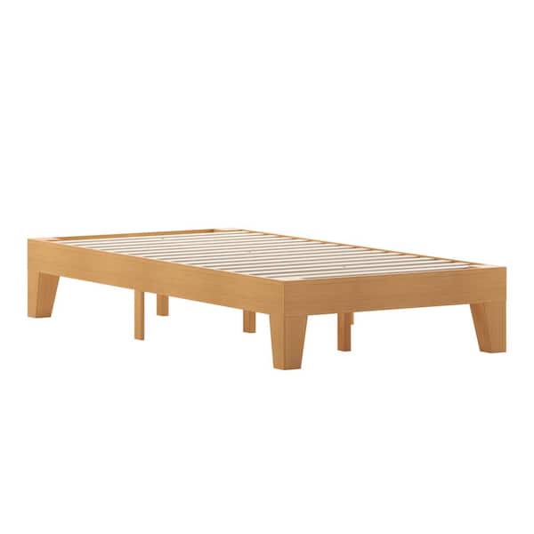 TAYLOR + LOGAN Brown Wood Frame Twin Platform Bed