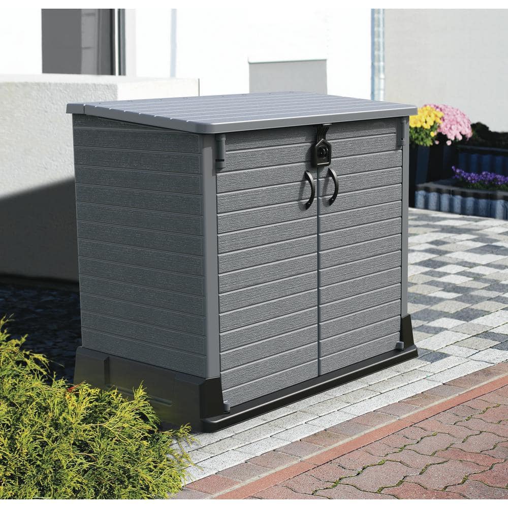 Duramax Gray Resin Outdoor Deck Storage Shed with Latching Doors