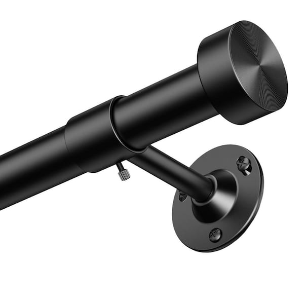 32 in. to 150 in. Adjustable Shower Curtain Rod in Black for Windows, Window Treatment Rods with Aluminium Finials