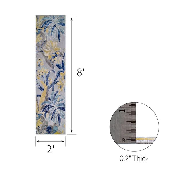 Song Traditional Multi-Colored 2 ft. x 8 ft. Floral Polypropylene Indoor/Outdoor Area Rug Runner Rug
