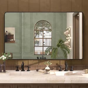 Cosy 60 in. W x 36 in. H Rectangular Framed Wall Bathroom Vanity Mirror in matte Black