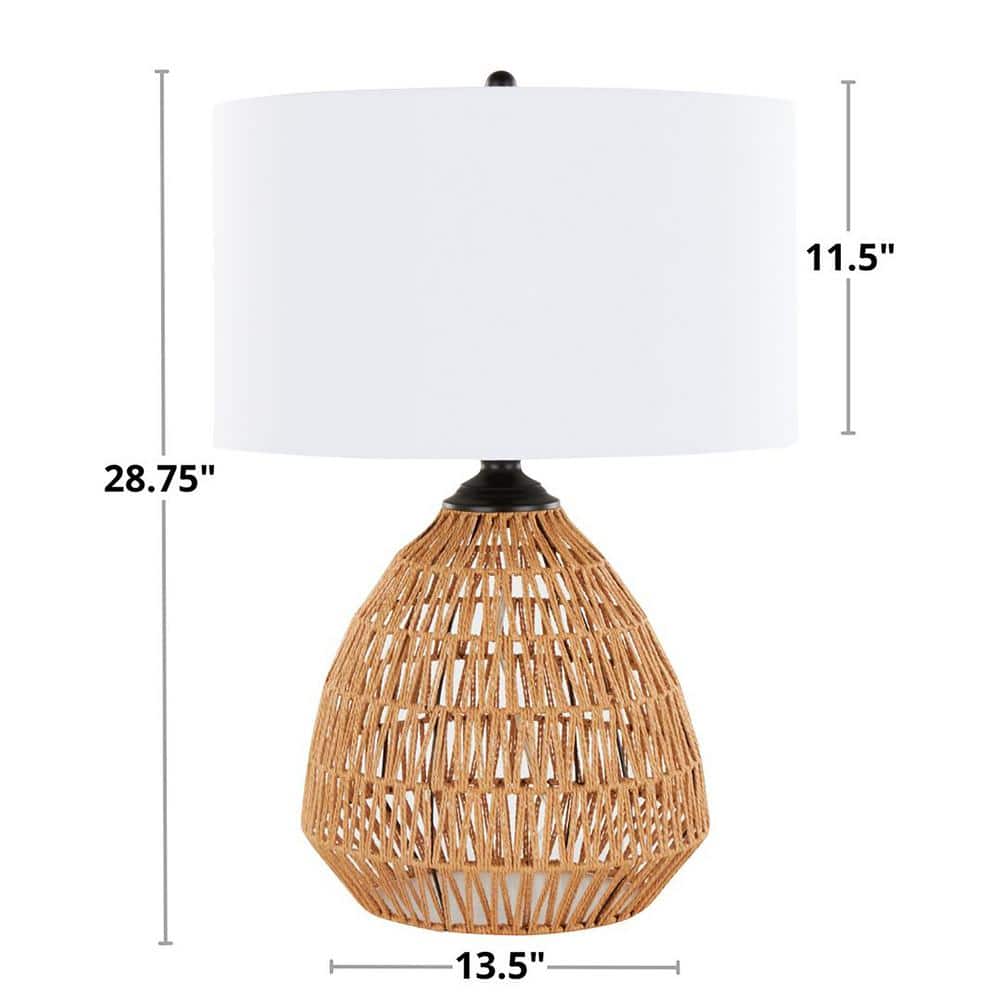 Congo Black Natural Rope Rattan 29" Table Lamp