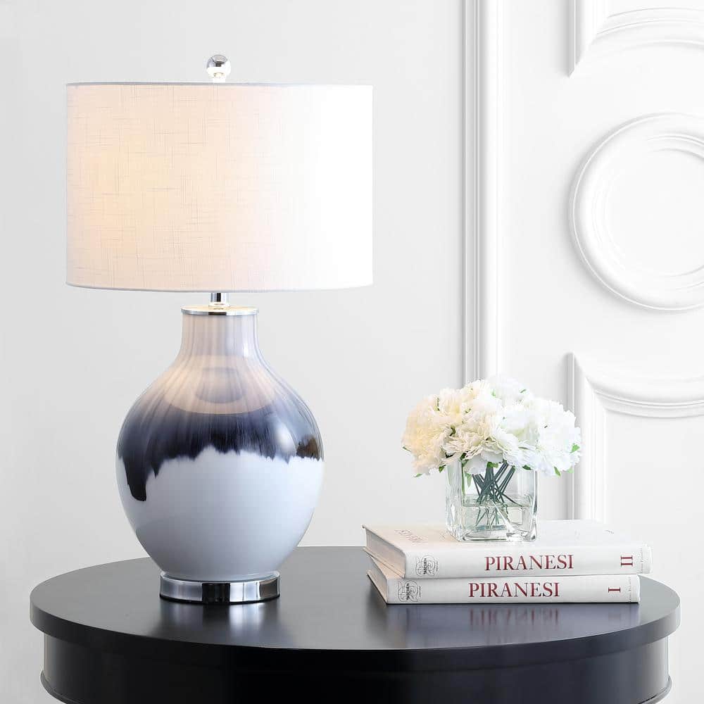 Mia 27 in. Blue/White Glass/Metal LED Table Lamp price history on PriceWatchPro