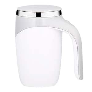 12.8 oz. White ABS/Stainless Steel Automatic Stirring Magnetic Mug Electric Self Stirring Coffee Cup for Coffee Milk Tea