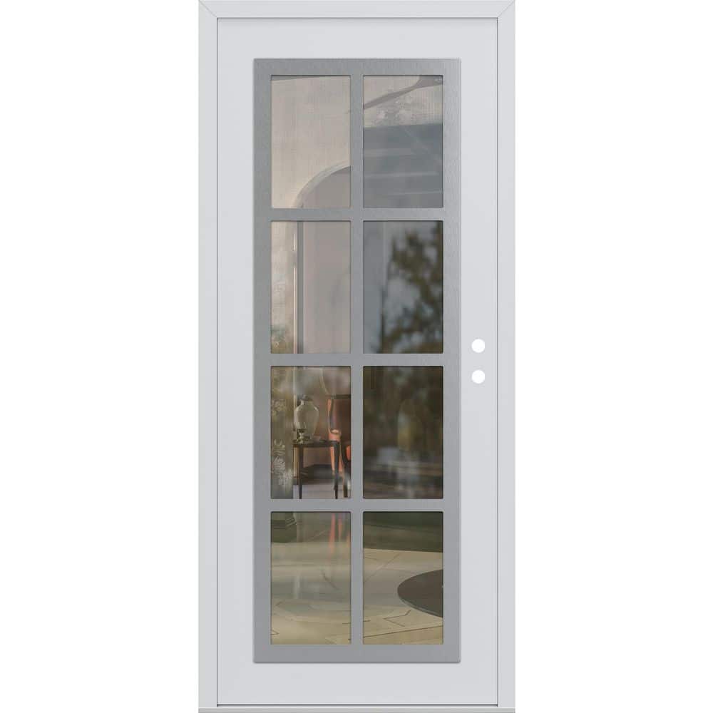 C16 36 in. x 80 in. Silver P Left-Hand/Inswing Clear Glass White/White Steel Prehung Front Door price history on PriceWatchPro