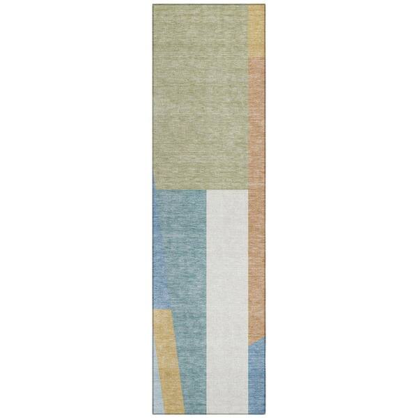 Chantille Machine Washable Indoor/Outdoor Abstract ACN2446 Blue 2 ft. x 7 ft. Runner Rug