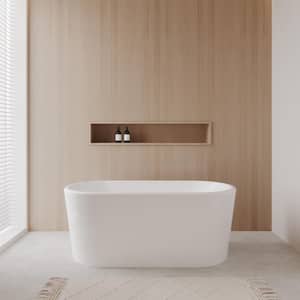 Ursula 4.9 ft. Acrylic Flatbottom Non-Whirlpool Bathtub in White with Brushed Nickel Trim
