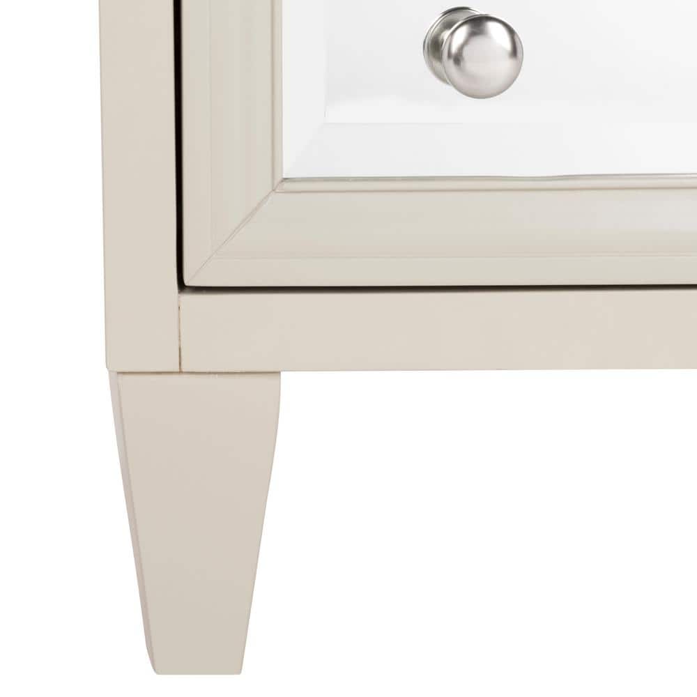 Gray Mirrored 3-Drawer Transitional Chest