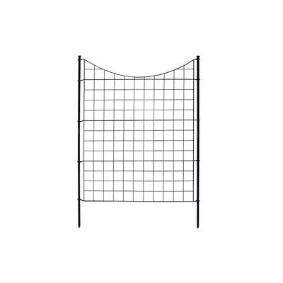 3.25 ft. H x 3 ft. W Zippity Black Metal Garden Fence Panel with Stakes (5-pack)
