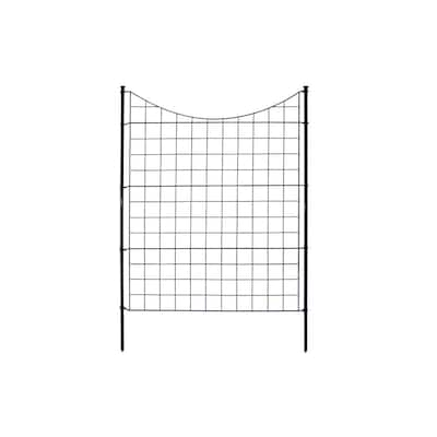 3.25 ft. H x 3 ft. W Zippity Black Metal Garden Fence Panel with Stakes (5-pack)