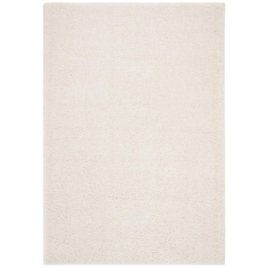 August Shag Ivory 2 ft. x 4 ft. Solid Area Rug