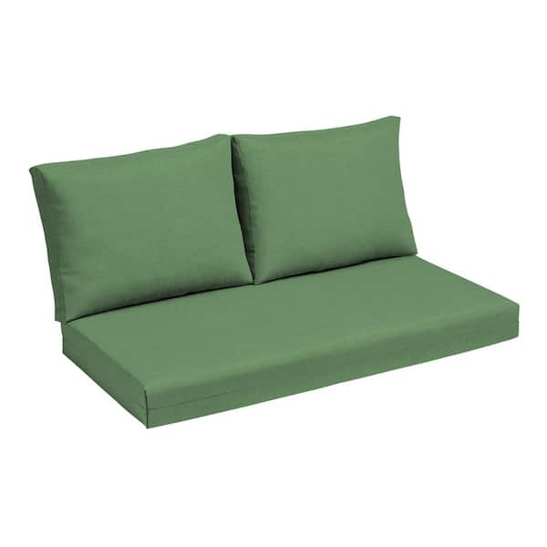 ARDEN 24 in. x 18 in. Outdoor Loveseat Cushion Set Moss Green