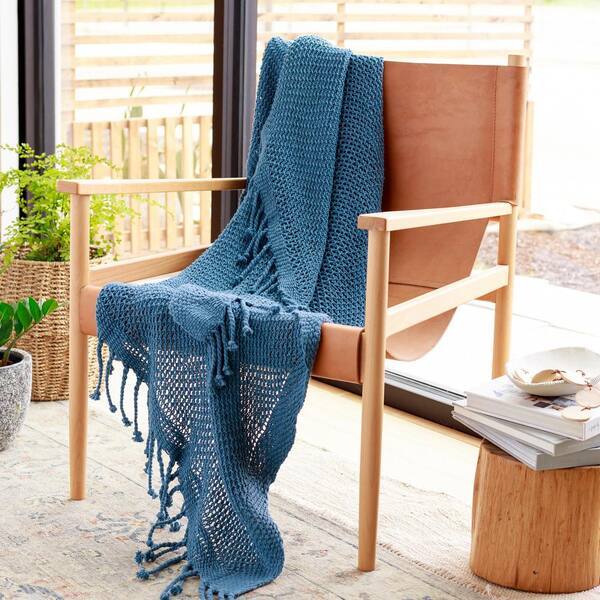 Denim blue throw online blanket