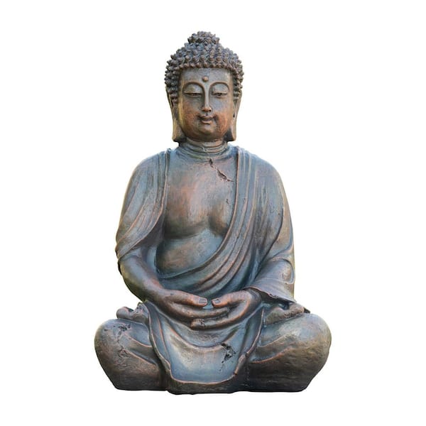 15 in. Tall Indoor/Outdoor Meditating Buddha Statuary Decor