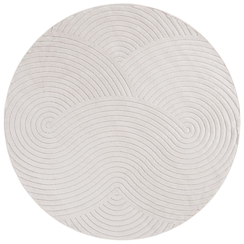 Selena 7 ft. x 7 ft. Ivory Geometric Swirl Round Area Rug price history on PriceWatchPro