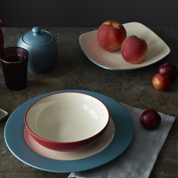 Colorwave Turquoise 5.75 in., 20 fl. oz. (Turquoise) Stoneware Rice Bowls, (Set of 4)