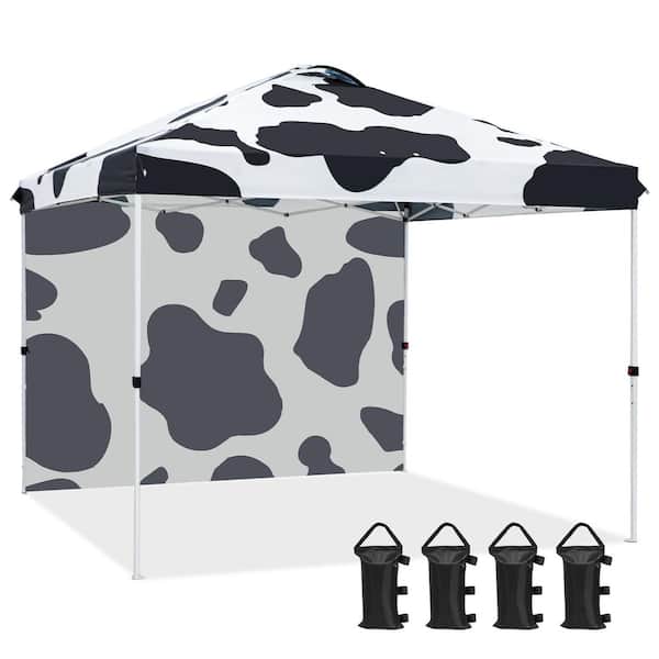 EAGLE PEAK 10 ft. x 10 ft. Multi-Colored Instant Canopy Pop Up Tent with 1-Sidewall, Wheeled Bag and 4-Weight Bags